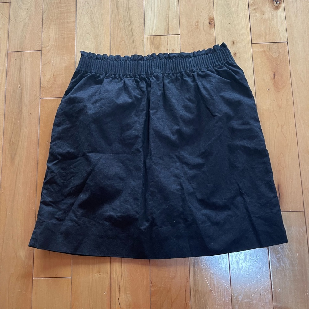J. Crew Women’s Black Linen-Cotton Mini Skirt